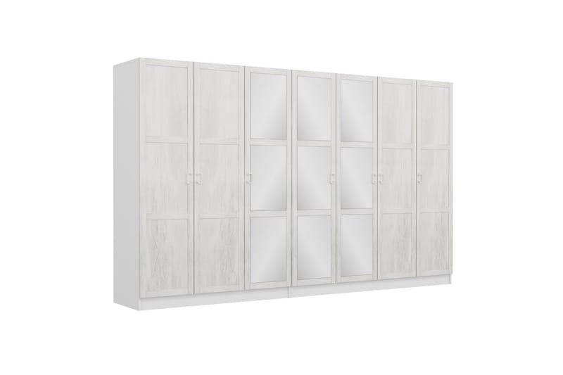 Fruitland Garderobe med Speil - Hvit - Oppbevaring - Klesoppbevaring - Garderober & garderobesystem