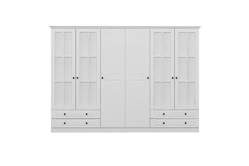 Fruitland Garderobe med Speil - Hvit - Oppbevaring - Klesoppbevaring - Garderober & garderobesystem