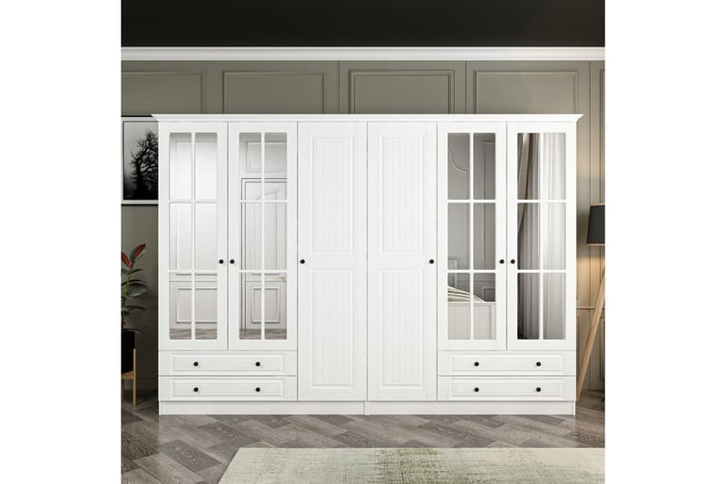 Fruitland Garderobe med Speil, Hvit