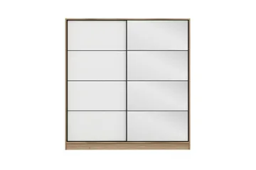 Fruitland Garderobe med Speil - Hvit/Brun - Oppbevaring - Klesoppbevaring - Garderober & garderobesystem