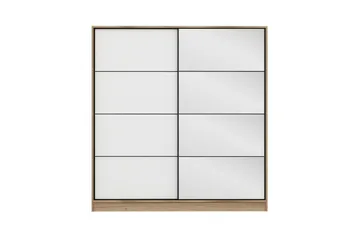 Fruitland Garderobe med Speil - Hvit/Brun - Oppbevaring - Klesoppbevaring - Garderober & garderobesystem