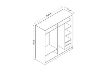 Fruitland Garderobe med Speil - Svart - Oppbevaring - Klesoppbevaring - Garderober & garderobesystem