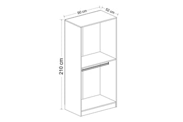 Fruitland Garderobeskap 90 cm i Lyst Tre med Glassdør - Brun - Oppbevaring - Klesoppbevaring - Garderober & garderobesystem