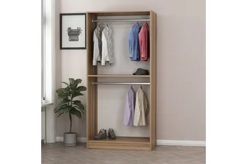 Fruitland Garderobeskap 90 cm i Lyst Tre med Glassdør - Brun - Oppbevaring - Klesoppbevaring - Garderober & garderobesystem