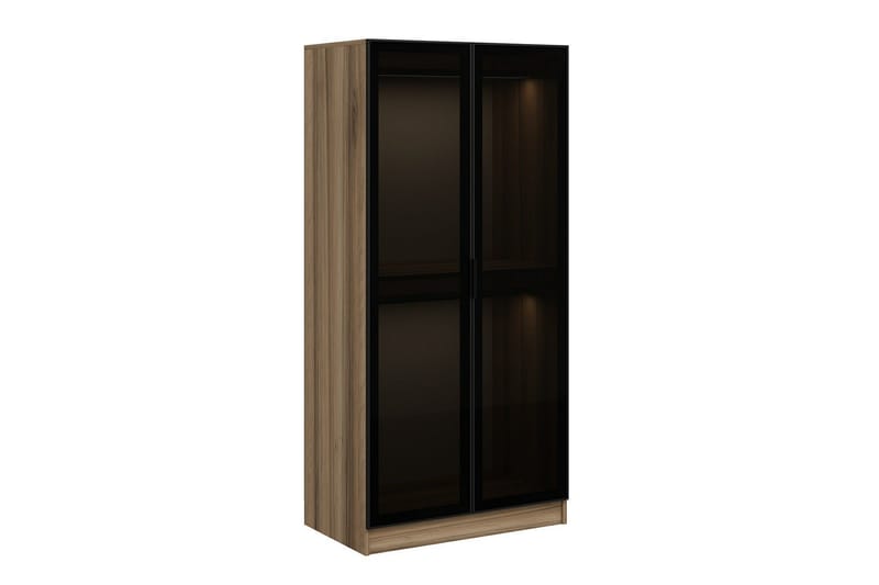 Fruitland Garderobeskap 90 cm i Lyst Tre med Glassdør - Brun - Oppbevaring - Klesoppbevaring - Garderober & garderobesystem