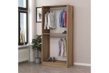 Fruitland Garderobeskap 90 cm i Lyst Tre med Glassdør - Brun - Oppbevaring - Klesoppbevaring - Garderober & garderobesystem