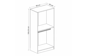 Fruitland Garderobeskap 90 cm i Malt Tre - Hvit - Oppbevaring - Klesoppbevaring - Garderober & garderobesystem