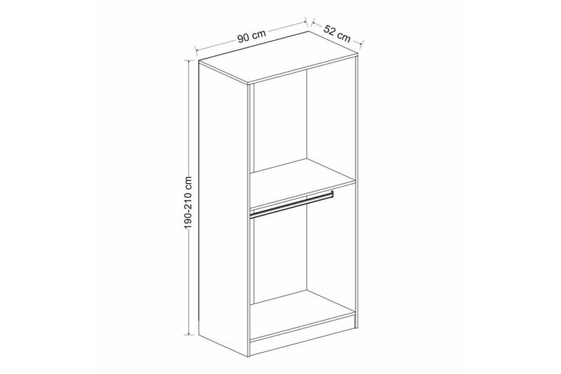 Fruitland Garderobeskap 90 cm i Malt Tre - Hvit - Oppbevaring - Klesoppbevaring - Garderober & garderobesystem