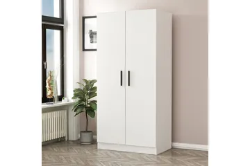 Fruitland Garderobeskap 90 cm i Malt Tre - Hvit - Oppbevaring - Klesoppbevaring - Garderober & garderobesystem