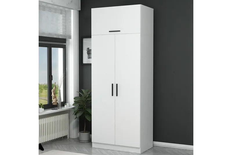 Fruitland Garderobeskap 90 cm i Tre - Hvit - Oppbevaring - Klesoppbevaring - Garderober & garderobesystem