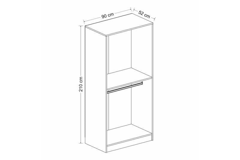 Fruitland Garderobeskap 90 cm i Tre - Hvit - Oppbevaring - Klesoppbevaring - Garderober & garderobesystem