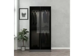 Fruitland Garderobeskap 90 cm i Tre med Glassdør - Antrasitt - Oppbevaring - Klesoppbevaring - Garderober & garderobesystem