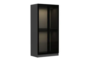 Fruitland Garderobeskap 90 cm i Tre med Glassdør - Antrasitt - Oppbevaring - Klesoppbevaring - Garderober & garderobesystem