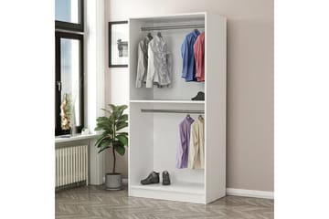 Fruitland Garderobeskap 90 cm i Tre med Glassdør - Svart|Hvit - Oppbevaring - Klesoppbevaring - Garderober & garderobesystem