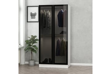 Fruitland Garderobeskap 90 cm i Tre med Glassdør - Svart|Hvit - Oppbevaring - Klesoppbevaring - Garderober & garderobesystem