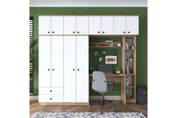 Fryderyk Garderobe 240x216,8 cm - Valnøtt/Hvit - Oppbevaring - Klesoppbevaring - Garderober & garderobesystem