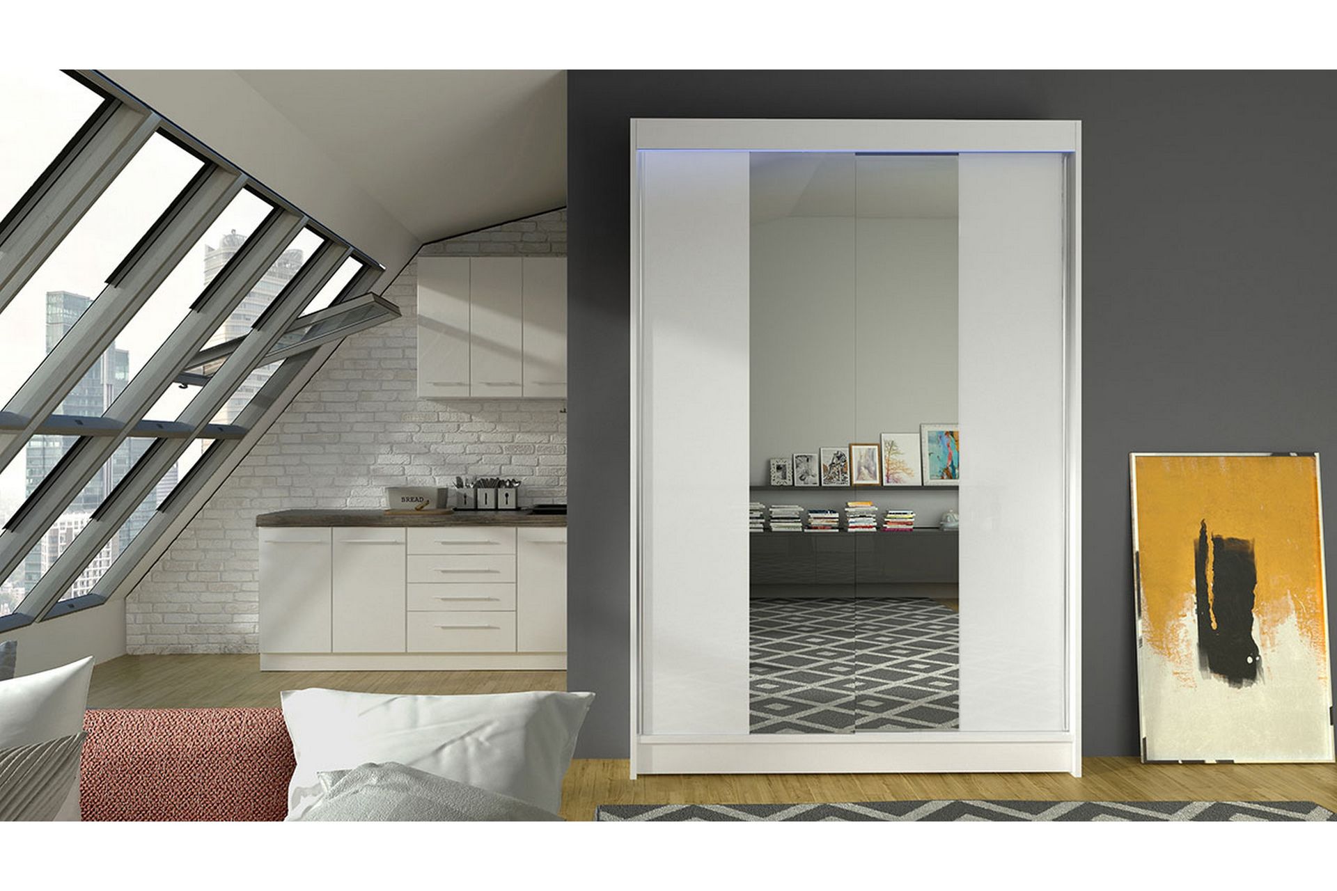 Garderobe + LED - Hvit - Oppbevaring - Klesoppbevaring - Garderober & garderobesystem