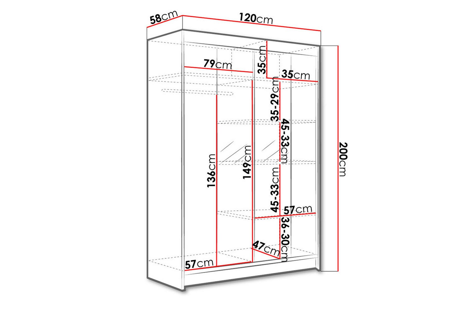 Garderobe + LED - Hvit - Oppbevaring - Klesoppbevaring - Garderober & garderobesystem