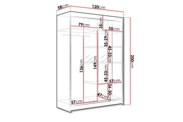 Garderobe + LED - Hvit - Oppbevaring - Klesoppbevaring - Garderober & garderobesystem