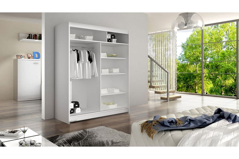 Garderobe + LED - Hvit - Garderober & garderobesystem - Garderobeskap & klesskap