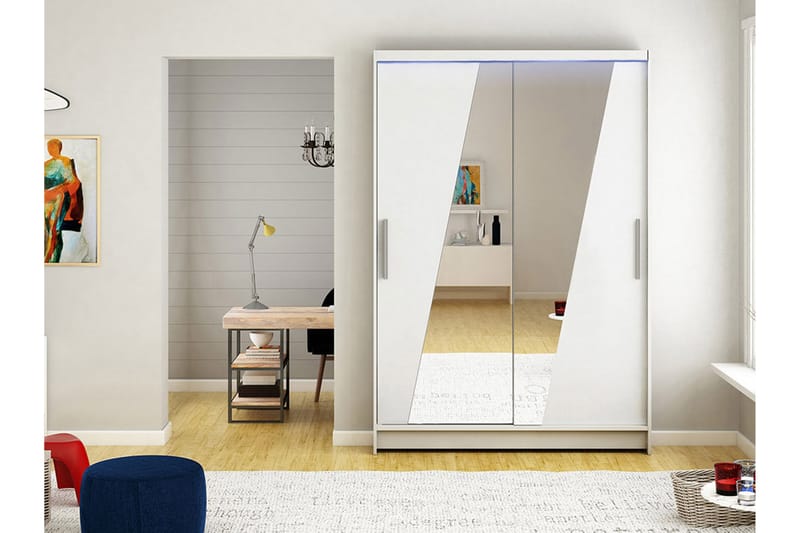 Garderobe + LED - Hvit - Oppbevaring - Klesoppbevaring - Garderober & garderobesystem