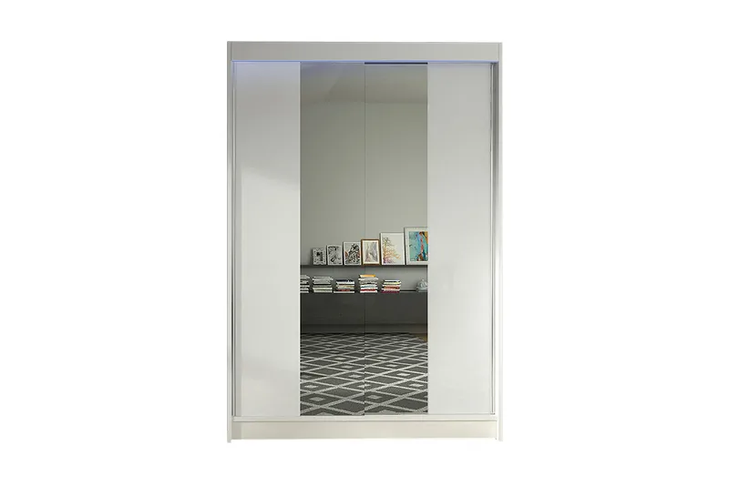 Garderobe + LED, Hvit