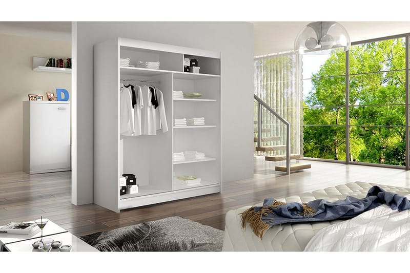 Garderobe + LED - Hvit - Oppbevaring - Klesoppbevaring - Garderober & garderobesystem - Garderobeskap & klesskap