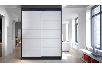 Garderobe + LED - Svart / Hvit - Oppbevaring - Klesoppbevaring - Garderober & garderobesystem