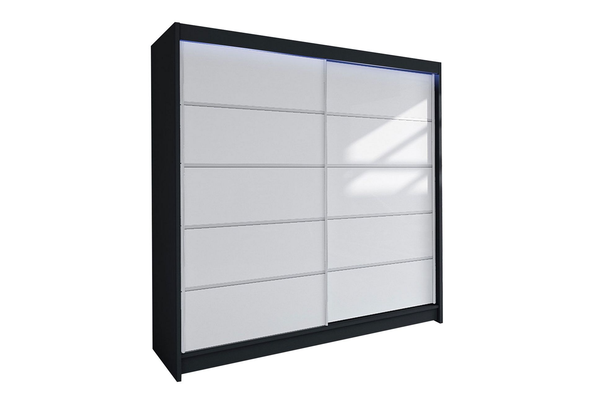 Garderobe + LED - Svart / Hvit - Oppbevaring - Klesoppbevaring - Garderober & garderobesystem
