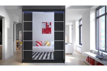 Garderobe + LED - Svart - Oppbevaring - Klesoppbevaring - Garderober & garderobesystem