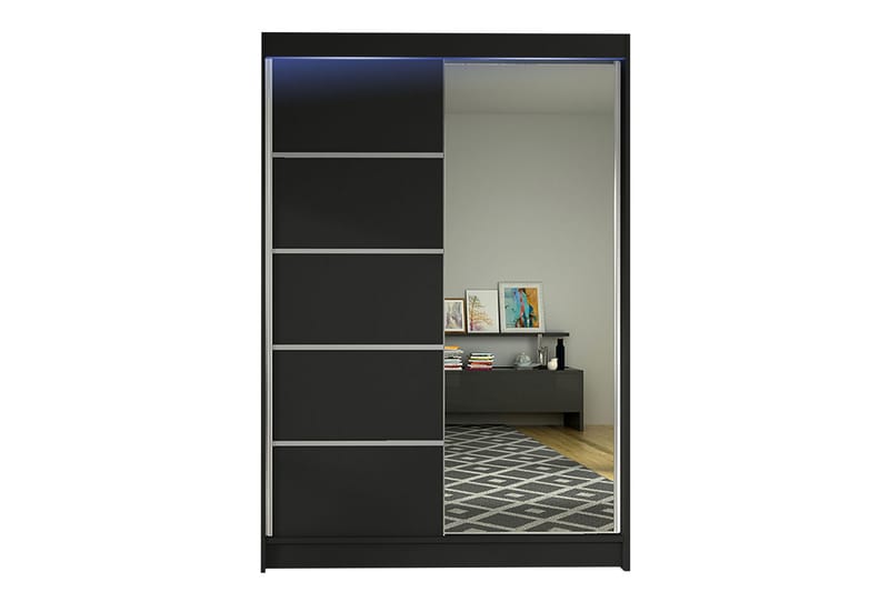 Garderobe + LED - Svart - Oppbevaring - Klesoppbevaring - Garderober & garderobesystem
