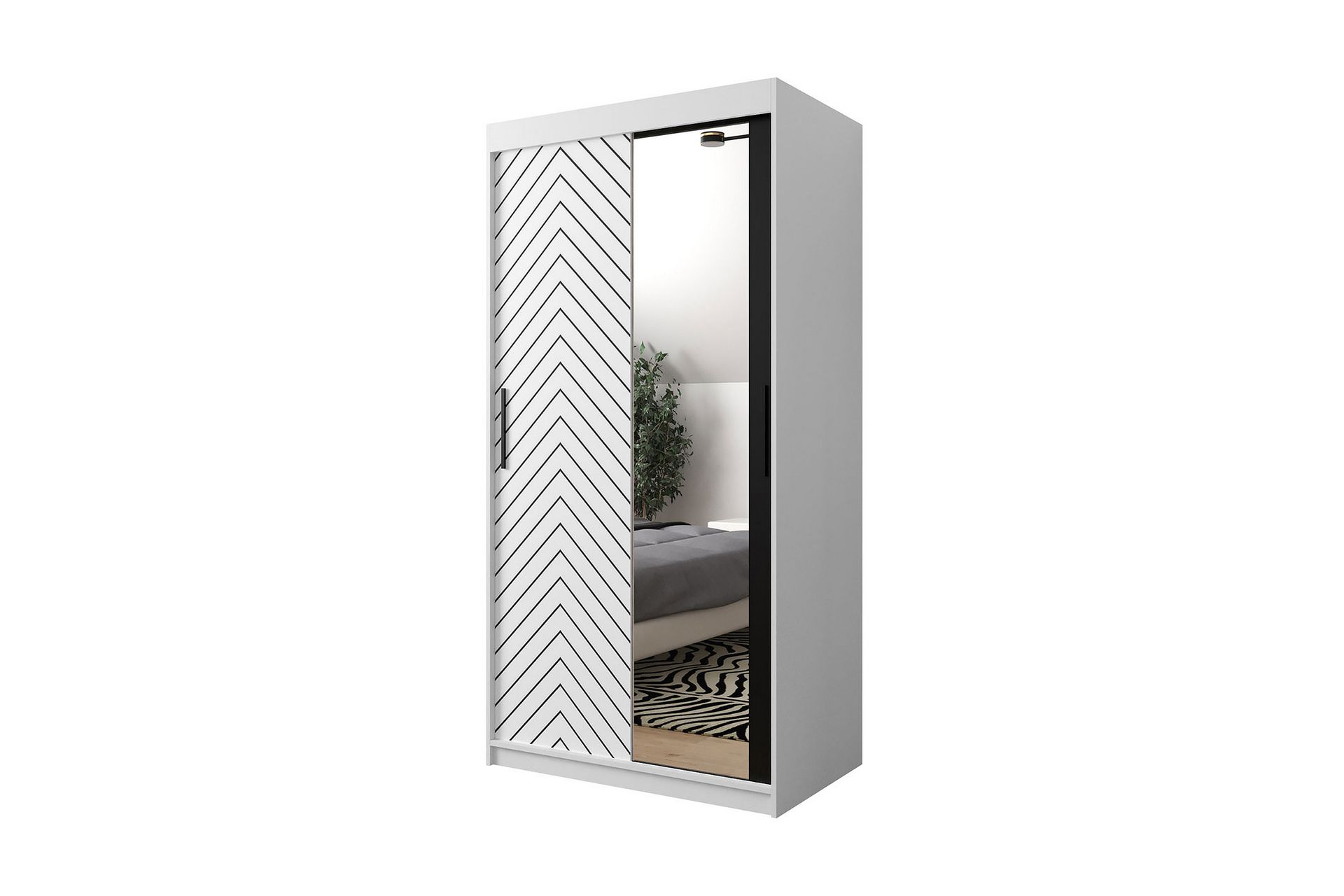 Garderobe 100 - Hvit|Svart - Oppbevaring - Klesoppbevaring - Garderober & garderobesystem