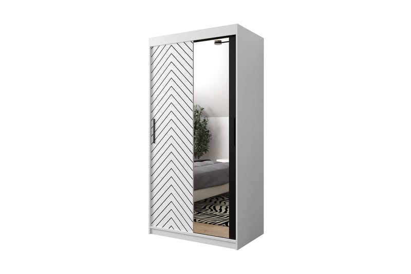 Garderobe 100 - Hvit|Svart - Oppbevaring - Klesoppbevaring - Garderober & garderobesystem