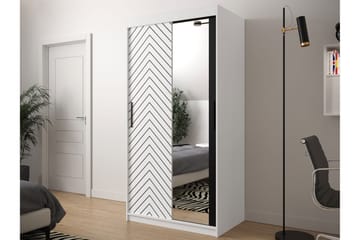 Garderobe 100 - Hvit|Svart - Oppbevaring - Klesoppbevaring - Garderober & garderobesystem