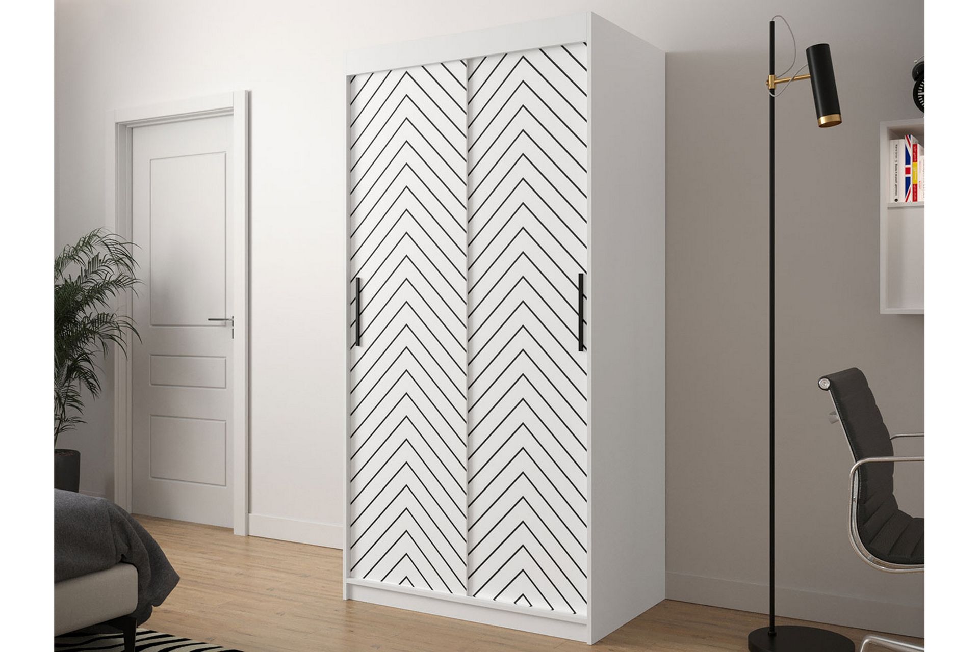 Garderobe 100 - Hvit|Svart - Oppbevaring - Klesoppbevaring - Garderober & garderobesystem