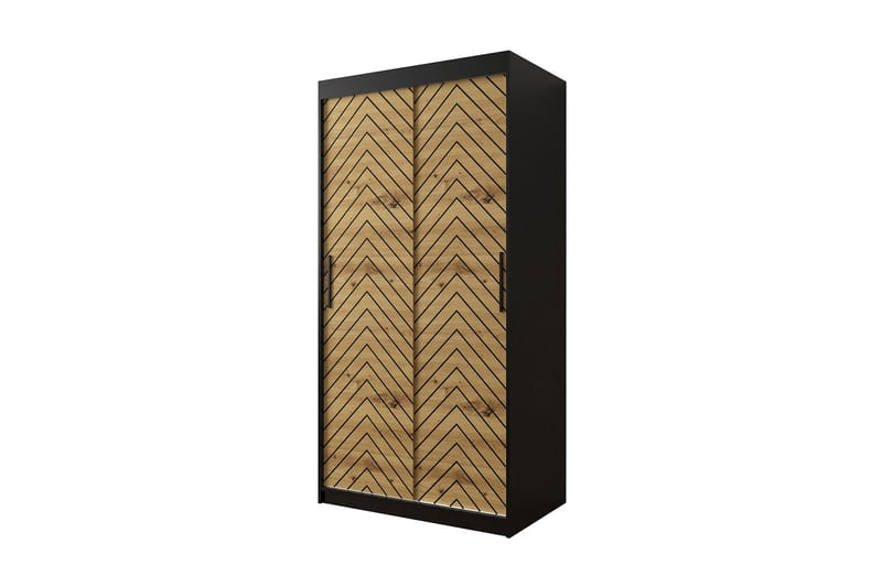 Garderobe 100 - Svart|Natur - Oppbevaring - Klesoppbevaring - Garderober & garderobesystem