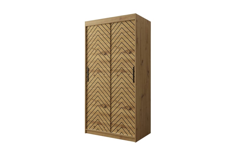 Garderobe 100 - Svart|Natur - Oppbevaring - Klesoppbevaring - Garderober & garderobesystem