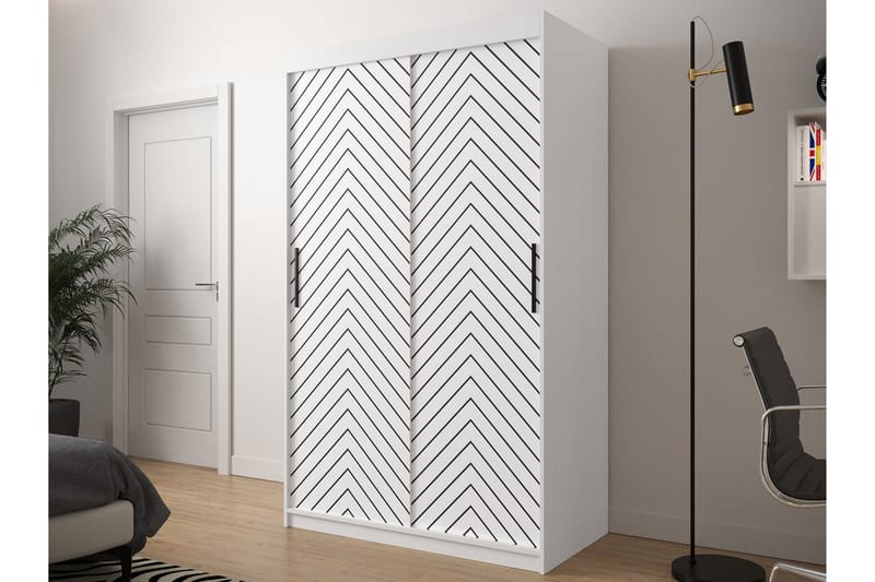 Garderobe 120 - Hvit|Svart - Oppbevaring - Klesoppbevaring - Garderober & garderobesystem
