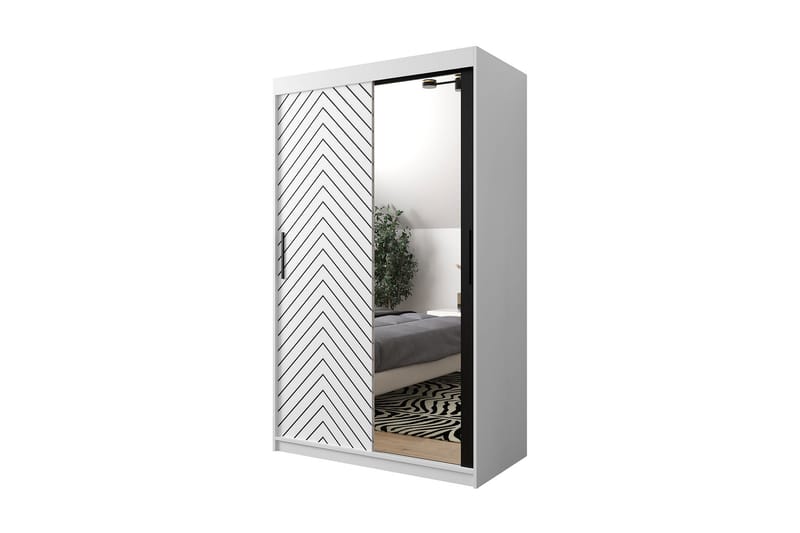 Garderobe 120 - Hvit|Svart - Oppbevaring - Klesoppbevaring - Garderober & garderobesystem