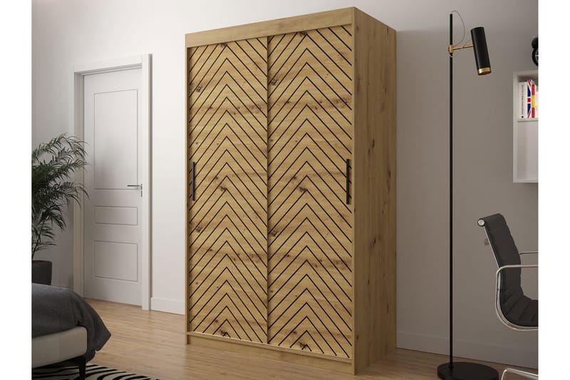 Garderobe 120 - Svart|Natur - Oppbevaring - Klesoppbevaring - Garderober & garderobesystem