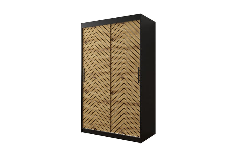 Garderobe 120 - Svart|Natur - Oppbevaring - Klesoppbevaring - Garderober & garderobesystem