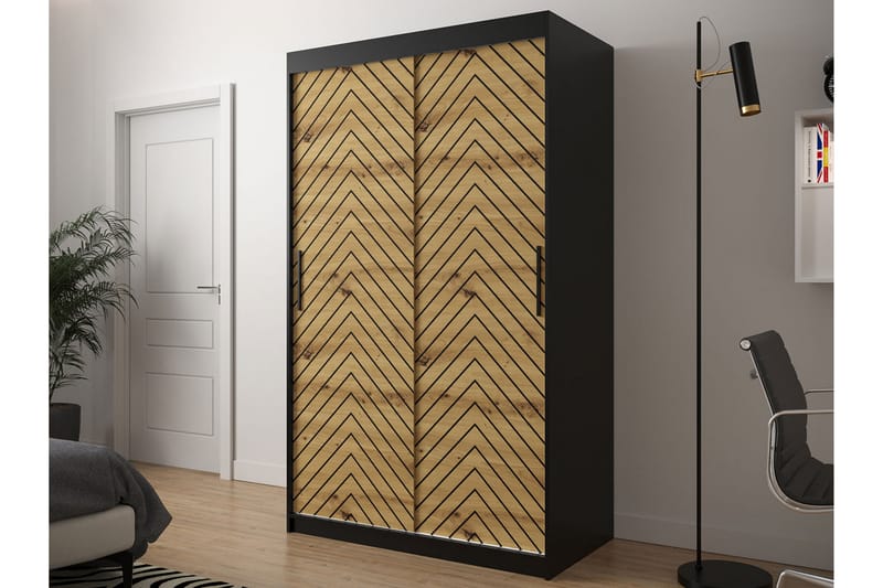 Garderobe 120 - Svart|Natur - Oppbevaring - Klesoppbevaring - Garderober & garderobesystem
