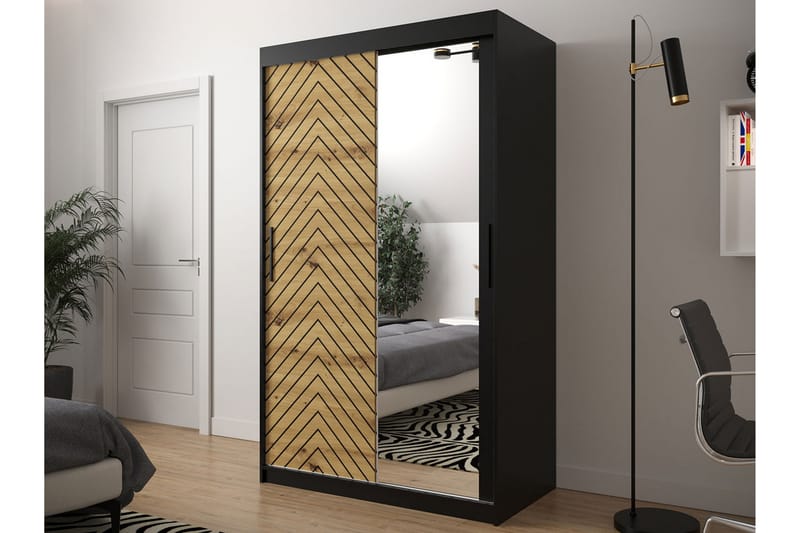 Garderobe 120 - Svart|Natur - Oppbevaring - Klesoppbevaring - Garderober & garderobesystem