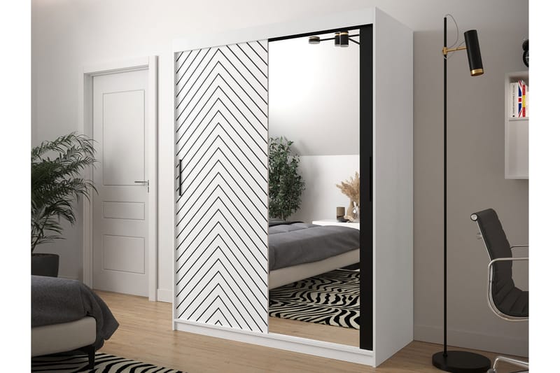 Garderobe 150 - Hvit|Svart - Oppbevaring - Klesoppbevaring - Garderober & garderobesystem