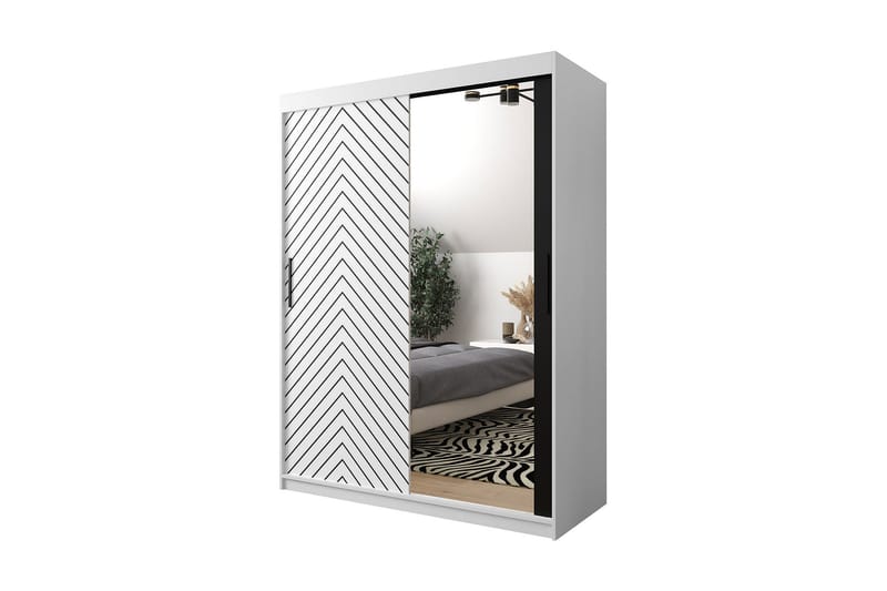 Garderobe 150 - Hvit|Svart - Oppbevaring - Klesoppbevaring - Garderober & garderobesystem