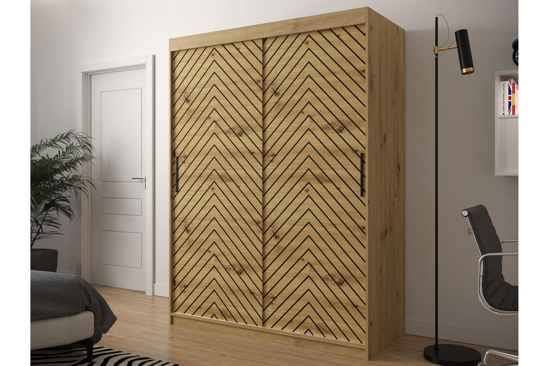 Garderobe 150 - Svart|Natur - Oppbevaring - Klesoppbevaring - Garderober & garderobesystem