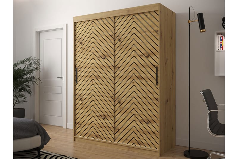 Garderobe 150 - Svart|Natur - Oppbevaring - Klesoppbevaring - Garderober & garderobesystem
