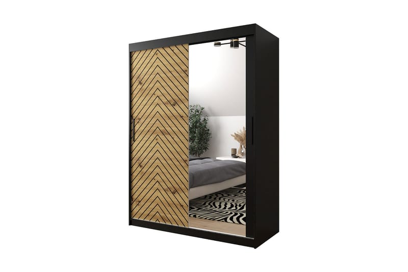 Garderobe 150 - Svart|Natur - Oppbevaring - Klesoppbevaring - Garderober & garderobesystem
