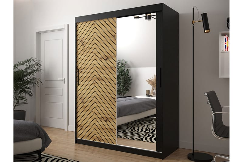 Garderobe 150 - Svart|Natur - Oppbevaring - Klesoppbevaring - Garderober & garderobesystem
