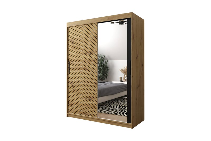 Garderobe 150 - Svart|Natur - Oppbevaring - Klesoppbevaring - Garderober & garderobesystem